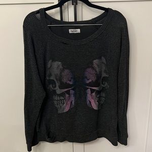 Butterfly Skull Slouchy Longsleeve